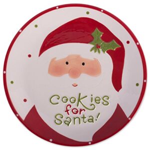 dii seasonal holiday baking collection decorative kitchen servewantae, 8.3x8.3, small santa cookie plate