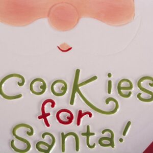 DII Seasonal Holiday Baking Collection Decorative Kitchen Servewantae, 8.3x8.3, Small Santa Cookie Plate