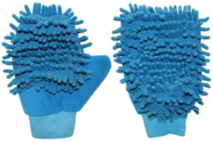 black duck brand set of 2 microfiber wash mitts! alternative sides for alternative cleaning! thumbed and simple mitt - 3 assorted colors! safe for all surfaces! (blue)