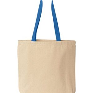 shop4ever Canada Leaf Cotton Canvas Tote Canadian Flag Reusable Shopping Bag 10 oz Natural - R Blue 1 Pack Colored Handle