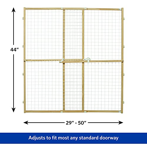 MidWest Homes for Pets Wire Mesh Pet Safety Gate, 44 Inches Tall & Expands 29-50 Inches Wide, Large