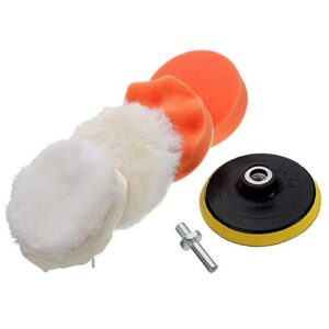 zjchao 6pcs 4 inch sponge polishing waxing buff pads set kit with m10 drill adapter for car
