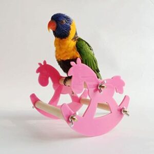 zoele Pet Bird Parrot Hamsters Holder Squirrels Climbing Swing Stand Rocking Chair Seesaw Chewing Toys