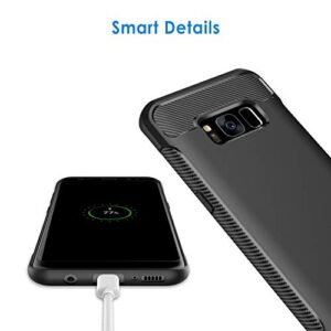 JETech Slim Fit Case Compatible with Samsung Galaxy S8 Plus S8+, Thin Phone Cover with Shock-Absorption and Carbon Fiber Design (Black)