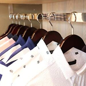 TOPIA HANGER Wooden Hangers, Luxury Suit Hangers for Closet, Cherry Wood Hangers with Extra Thick Hook and Non Slip Pants Bar, Heavy Duty Coat Hangers with Notches for Shirts 16 Pack -CT01M