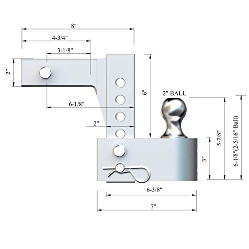 Aluma-Tow 6" Drop Ball Mount for 2" Receiver (UT623410)