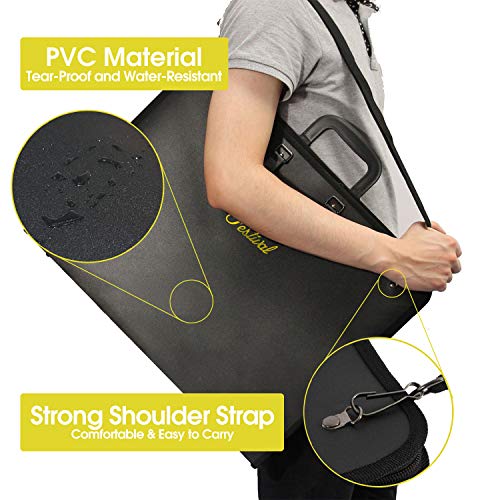 Sports Festival Art Portfolio Case with Shoulder Strap Artist Artwork Bag Waterproof for Sketching (28 x 20.5 Inches), Black