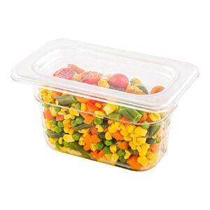 restaurantware lid only: met lux lid for 1/9 size food pans, 1 freezer-safe lid for commercial food storage container - containers sold separately, for kitchens, restaurants, or cafeterias