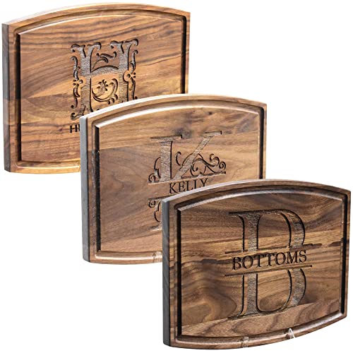 Brew City Engraving - Personalized & Custom Laser Engraved Walnut Cutting Boards - Monogram, Wedding & Family Themed Designs