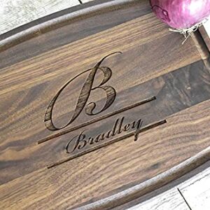 Brew City Engraving - Personalized & Custom Laser Engraved Walnut Cutting Boards - Monogram, Wedding & Family Themed Designs