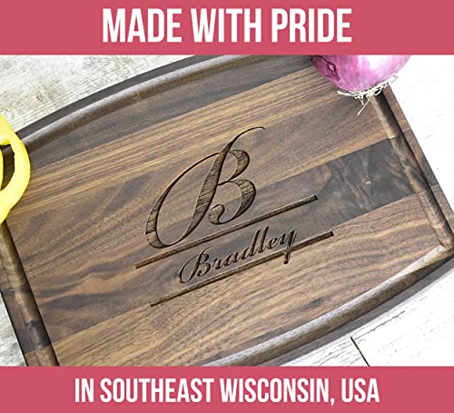 Brew City Engraving - Personalized & Custom Laser Engraved Walnut Cutting Boards - Monogram, Wedding & Family Themed Designs