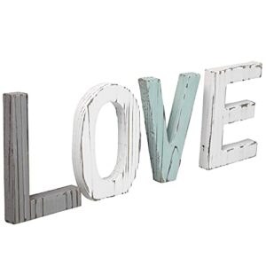 mygift decorative wooden freestanding love cut out letters sign for wedding decor, distressed multi colored wood word sign for dorm decoration, anniversary, valentine's day