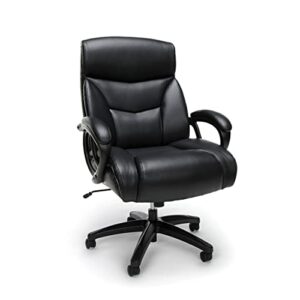 ofm ess collection big and tall bonded leather executive chair, black