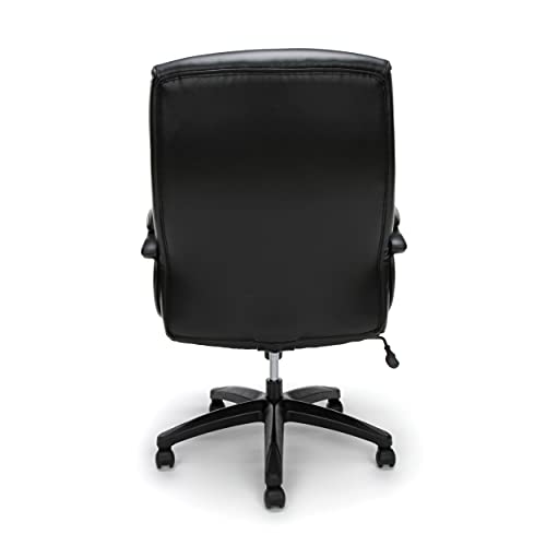 OFM ESS Collection Big and Tall Bonded Leather Executive Chair, Black
