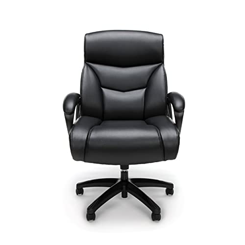 OFM ESS Collection Big and Tall Bonded Leather Executive Chair, Black
