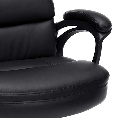 OFM ESS Collection Bonded Leather Executive Chair with Arms, Black