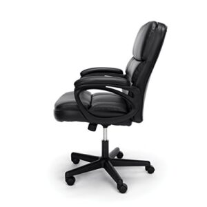 OFM ESS Collection Bonded Leather Executive Chair with Arms, Black