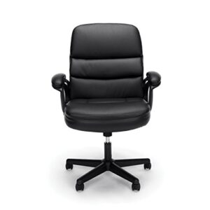 OFM ESS Collection Bonded Leather Executive Chair with Arms, Black