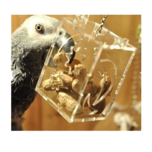 LIANCHI Parrot Creative Foraging Toy Feeder Bird Intelligence Growth Cage Acrylic Box Toys