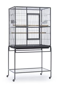 prevue pet products wrought iron flight cage with stand, black hammertone