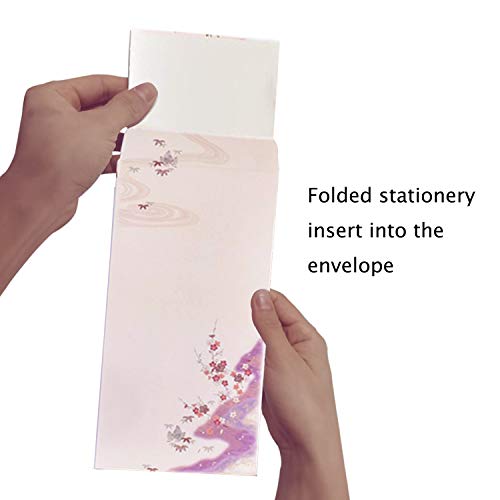 NUIBY 60 Pcs Stationery Paper and Envelopes Set (40 Stationary Paper + 20 Envelopes) Letter Set, Ink Painting Classic Vintage Antique Design