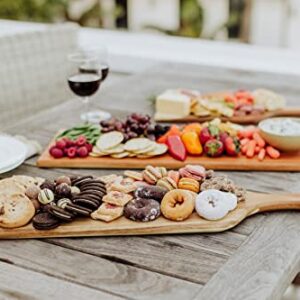 TOSCANA - a Picnic Time Brand - Artisan 24" Acacia Charcuterie Board with Raw Wood Edge, Cheese Board, Serving Platter, (Acacia Wood)