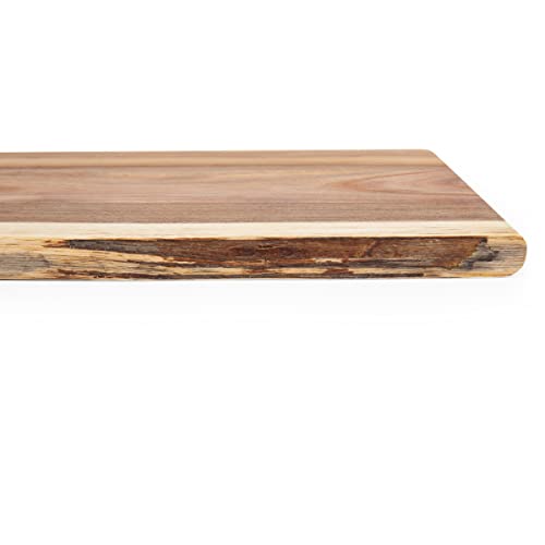 TOSCANA - a Picnic Time Brand - Artisan 24" Acacia Charcuterie Board with Raw Wood Edge, Cheese Board, Serving Platter, (Acacia Wood)