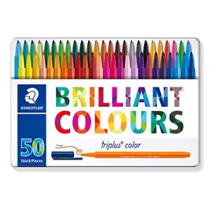 triplus 323 1.0 mm colour fibre tip pen - assorted colours (pack of 50)