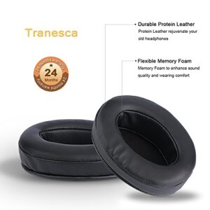 Tranesca Leather Replacement earpad/Ear Cushion/Ear Cover for Big OVEREAR Headphones (Fits a Great Variety of Headphones) - Black