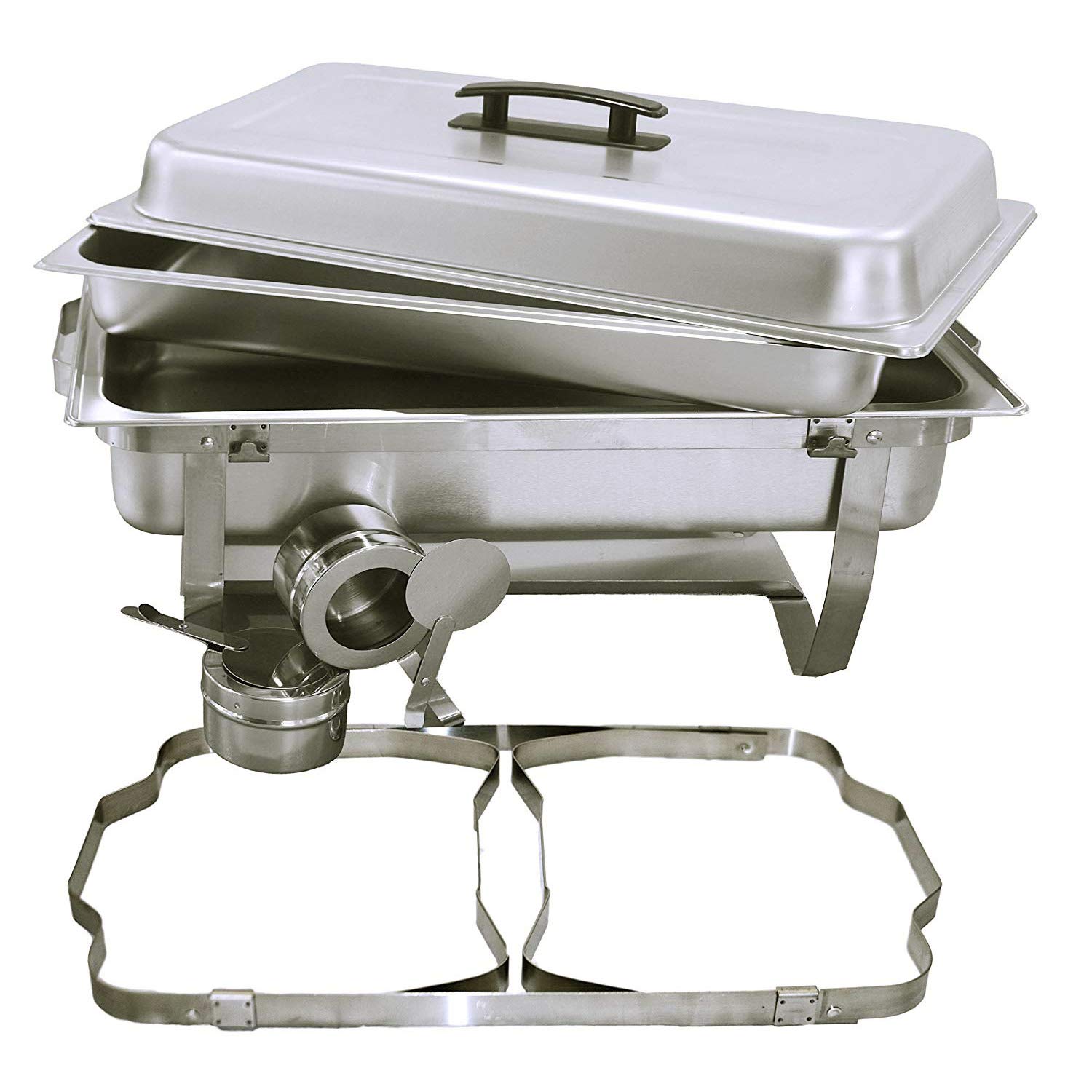 TigerChef Chafing Dish Buffet Set - Chaffing Dishes Stainless Steel - Chafer and Buffet Warmer Set with Half Size Steam Pans and Folding Frame - Food Warmers for Parties Buffets