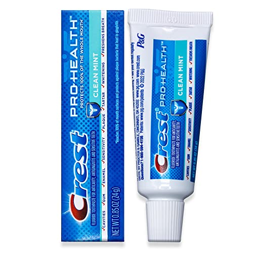 Crest Pro-Health Toothpaste, Clean Mint, Travel Size, TSA Approved, 0.85 Ounce (Pack of 12)