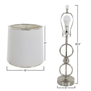 Table Lamps Set of 2, Modern Brushed Steel (2 LED Bulbs included) by Lavish Home - 72-LMP3011 , White