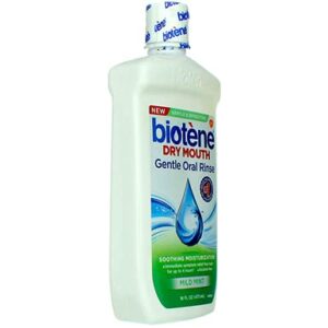 Biotene Dry Mouth Gentle Oral Rinse Soothing Moisturization, Mild Mint, 16 fl oz (Pack of 2)