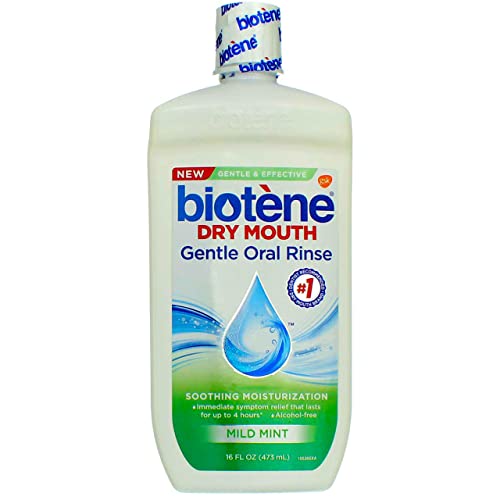 Biotene Dry Mouth Gentle Oral Rinse Soothing Moisturization, Mild Mint, 16 fl oz (Pack of 2)