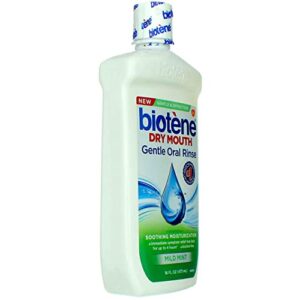 Biotene Dry Mouth Gentle Oral Rinse Soothing Moisturization, Mild Mint, 16 fl oz (Pack of 2)