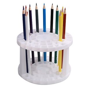 SUCOOL 49 Hole Pencil Holder Paint Brush Holder and Organizer, Rotating Desk Organizer for Paint Brushes, Makeup brush, Colored Pencils, Markers