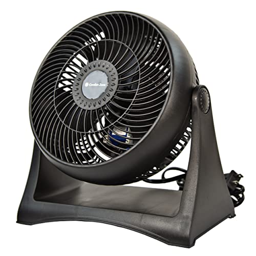 Comfort Zone CZHV8T 8" Turbo Desk Fan-3 Speed Motor-High Power Air Circulator with Adjustable Tilt and Carry Handle-Wall Mountable-Black