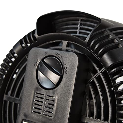 Comfort Zone CZHV8T 8" Turbo Desk Fan-3 Speed Motor-High Power Air Circulator with Adjustable Tilt and Carry Handle-Wall Mountable-Black