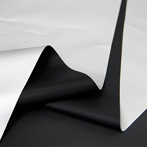 Blackout Drapery Shade Fabric Black and Silver 100 Percent Shading Light Waterproof Sunshade Cloth Light Weight (4Yards)