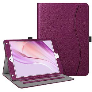 fintie case for ipad 9.7 2018 2017 / ipad air 2 / ipad air 1 - [corner protection] multi-angle viewing folio cover w/pocket, auto wake/sleep for ipad 6th / 5th generation, purple