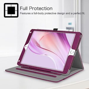 Fintie Case for iPad 9.7 2018 2017 / iPad Air 2 / iPad Air 1 - [Corner Protection] Multi-Angle Viewing Folio Cover w/Pocket, Auto Wake/Sleep for iPad 6th / 5th Generation, Purple