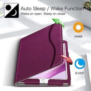 Fintie Case for iPad 9.7 2018 2017 / iPad Air 2 / iPad Air 1 - [Corner Protection] Multi-Angle Viewing Folio Cover w/Pocket, Auto Wake/Sleep for iPad 6th / 5th Generation, Purple