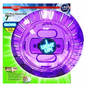 kaytee 7" assorted color led light run-about exercise ball for pet hamsters & gerbils