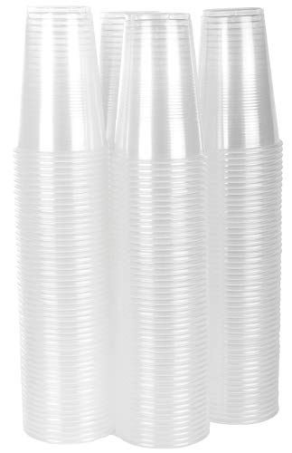 TashiBox 9 oz clear plastic cups - Disposable cold drink party cups (200)