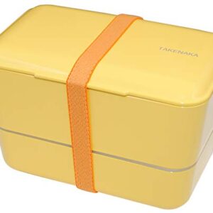 TAKENAKA Bento Bite Dual from, Eco-Friendly and Sustainable Japanese Style Bento Lunch Box (Lemon Zest)