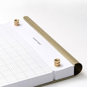 russell+hazel Metal Backed Gold Drafters Tablet Notepad, 100 Perforated Gridded Drafting Sheets, 6.375" x 8.875", Drafters Tablet Notepad