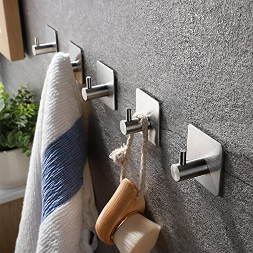 Adhesive Towel Hooks - Self Adhesive Robe Hooks Home Coat Hook SUS 304 Stainless Steel Bathroom Hooks Stick on Wall With Glue