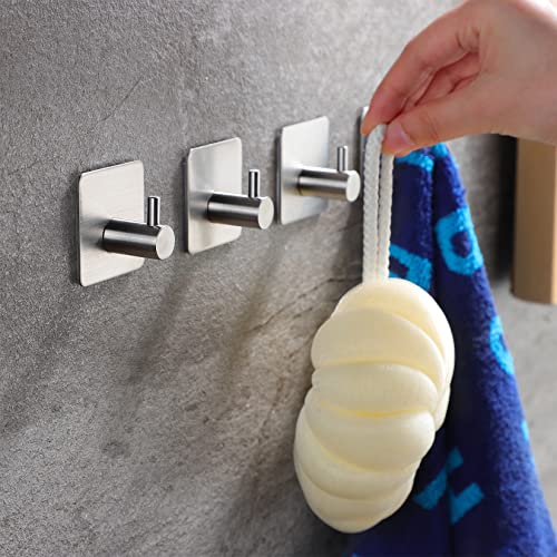 Adhesive Towel Hooks - Self Adhesive Robe Hooks Home Coat Hook SUS 304 Stainless Steel Bathroom Hooks Stick on Wall With Glue