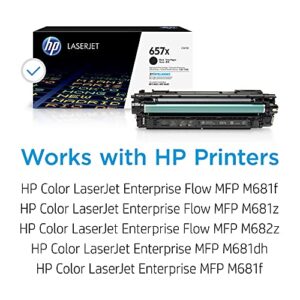HP 657X Black High-yield Toner Cartridge | Works with HP Color LaserJet Enterprise MFP M681, M682 Series | CF470X