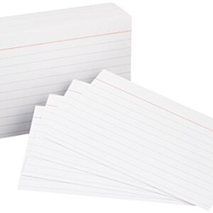 Amazon Basics Heavy Weight Ruled Lined Index Cards, White, 3x5 Inch Card, 100-Count